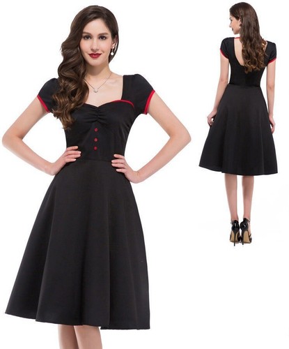 Robe noir avec - noir, noeuds