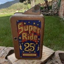 Vintage Kiddie Ride Money Box Ride 25 cents Lock & Key Missing #J 
