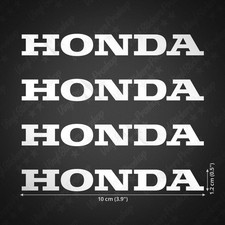 4 Stickers HONDA 10 cm BLANC