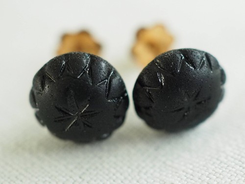Paire boucles oreilles jais - paire,