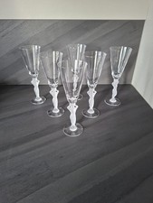 6 STUNNING ANTIQUE CHAMPAGNE GLASS Flutes in CRYSTAL by BAYEL Bacchus Venus