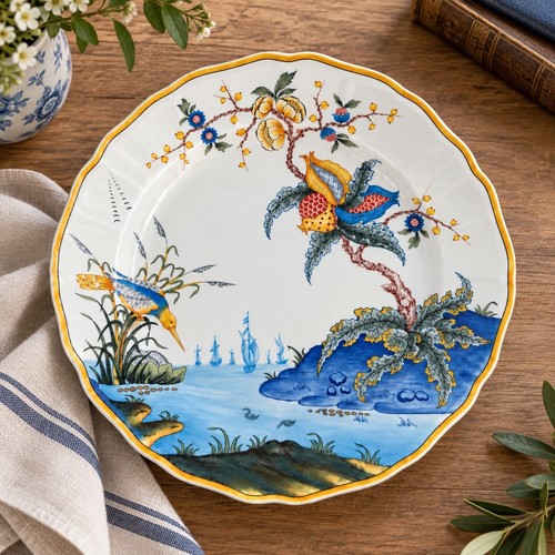 Assiette plate gien - plate, caraïbes