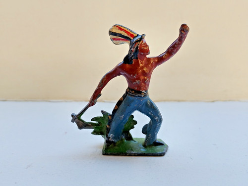 Figurine indien plomb creux - indien,