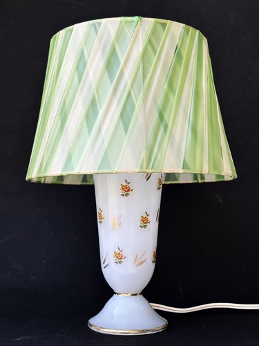 Lampe pied verre - , blanc