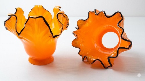 Paire tulipes verre opaline - tulipes,