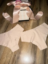 2 PAIR VS & Co Victoria Secret No-Show Cheekster/Tanga Panties SMALL 83% Cotton