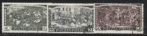 Pologne 1954 yvert 789 - pologne, 789/91