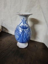 Ancien Vase Faience Blanche Et