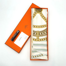 Auth Hermes Maxi Twilly ECHARPE DE SOIE Grand Tralala Silk Scarf W/Box BA100009