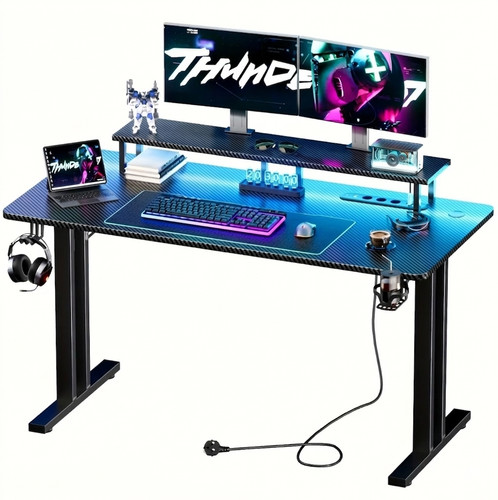 Bureau gamer ergonomique fibre - bureau,