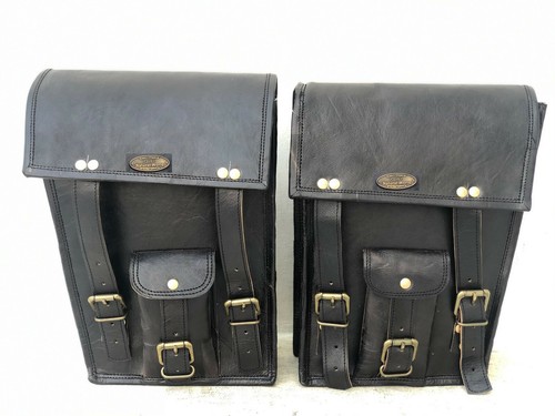 Moto sacs cuir noir - 2, en