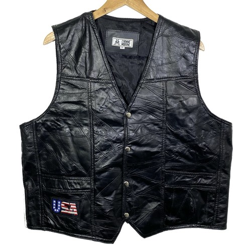 Veste sans manches cuir noir - manches,