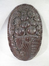 ANCIEN PANNEAU OVALE BOIS DE