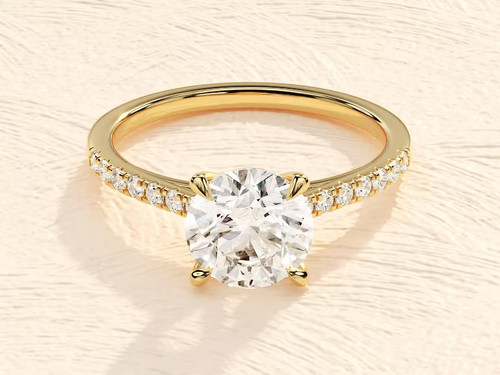 Bague solitaire diamant - , blanc