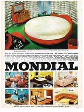 PUBLICITE ADVERSTISING  1969   MONDIAL  meuble lit rond MANHATTAN         251113