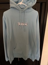 Supreme Bandana Baby Blue Box Logo Hoodie Size XL
