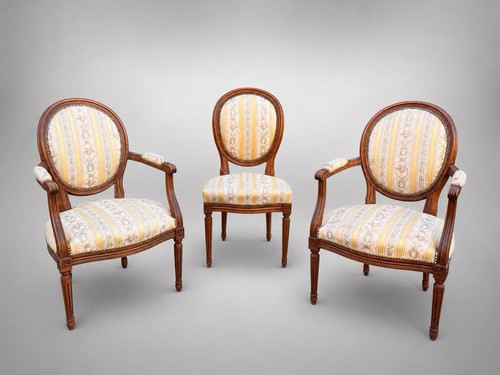 Lot fauteuils 1 chaise - 2,