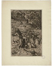 Marcantonio Raimondi, after Raphael, Quos Ego, Old Master engraving