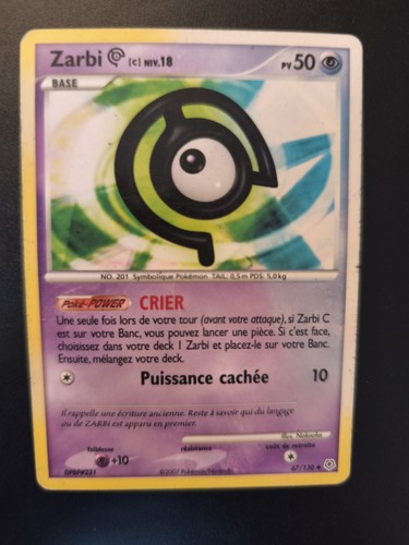 Carte pokémon zarbi 130 - pokémon, 67/130