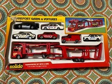 Solido 1/43 - Saviem Semi Remorque Transport Garni de 6 Voitures 7004 Very Nice