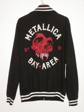 Blouson Veste Teddy noir et blanc imprimé Metallica Bay Area