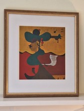Joan Miro, Portrait of Mistress Mills, Vintage Art Print, Framed, H43xW37cm