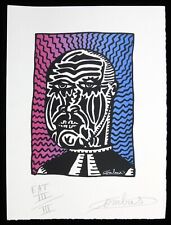 ROBERT COMBAS Signed Engraving Untitled num EAT/3 ex + invader,shepard fairey