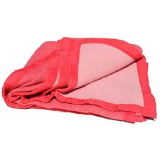 Antique Pure Virgin Wool Blanket (220 x 240) Raspberry / Pink