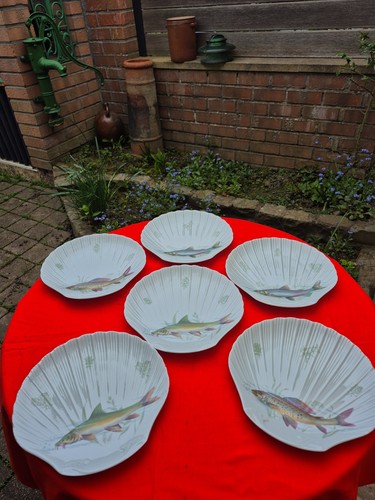Lot assiettes poissons - à,