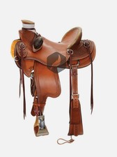 A Fork Premium Western Leather Wade Tree Roping Ranch Horse Saddles 10-18