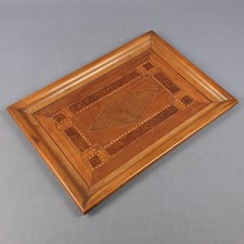 Plateau Rectangulaire en Bois Avec Incrustés Fabriqué À Italy Vintage Collection