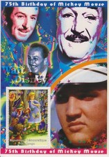 Timbres Elvis Presley / Disney - Feuillet de timbres neufs ** de Congo