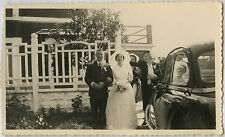 ANTIQUE PHOTO - WEDDING CAR REFLECTION GLASS - CAR REFLECTION - Vintage Snapshot