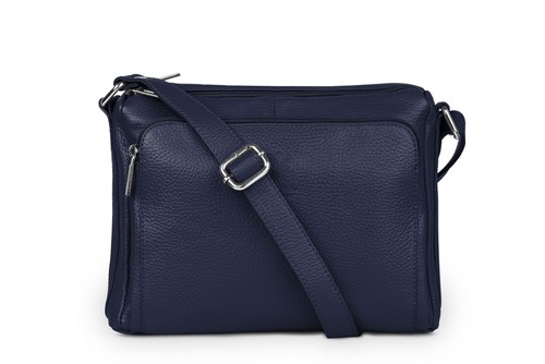 Sac main cuir bleu - sac, en