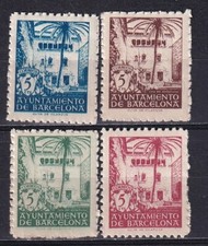 Barcelona 1945 Edifil 65/68 Arcediano's house architecture MNH VF