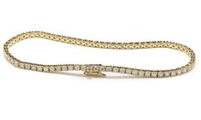 Bracelet En Diamant De Tennis 1,70 CT 750 Or Jaune Valeur 6.290 Euros Neuf