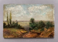 Paysage animé, huile sur