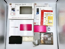 Console Nintendo 3DS Rose Brillant Boîte Carte SD Souple Testée Fonctionnelle...