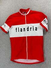 Deronde Flandria Short Sleeve Full Zip Cycling Jersey (Men's Large) Red