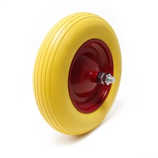 Roue complète 4.00-8 de brouette en polyuréthane increvable avec Axe