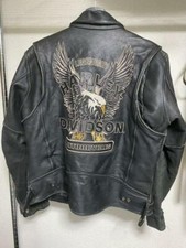 HARLEY-DAVIDSON Leather Embroidery Blouson Jacket men M Cowhide from JP