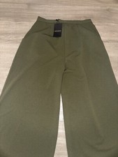 WAREHOUSE WOMENS GREEN KHAKI WIDE LEG CULOTTE TROUSERS UK SIZE 10 BNWT