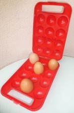 12 EGG BOX Plastic Bright Red France 1970 Vintage Close to NEW Egg