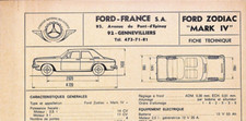 FICHE TECHNIQUE FORD ZODIAC