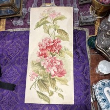 Bouquet of flowers geranium watercolor era 1900 on paper cardboard 49x22.5 cm