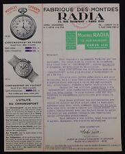 Facture PARIS 1922 montre