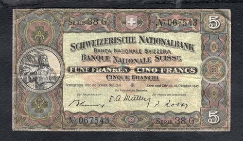 Suisse francs 1947 etat - francs,