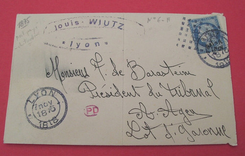Enveloppe 1875 timbre ceres - ,