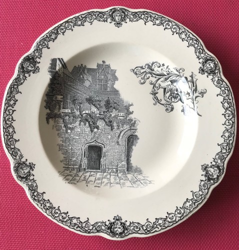 Plat faience fine monument - fine,