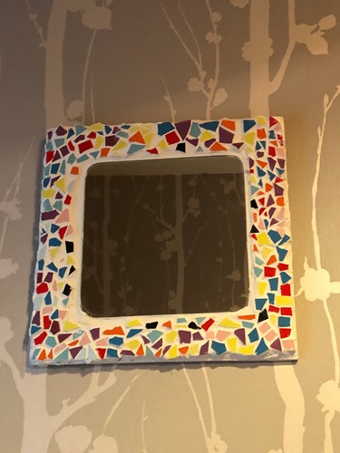 Miroir carré bois - miroir, en